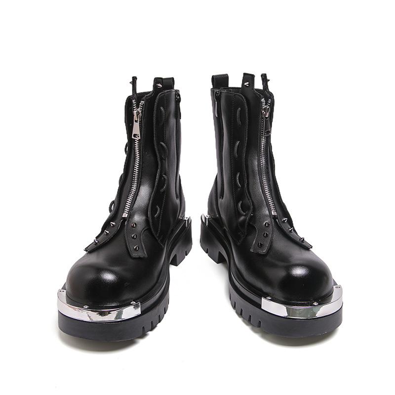 

Мужская обувь большого размера осень и зима новые мужские кожаные ботинки модный тренд высокие кожаные ботинки британский стиль платформа ботинки Мартин 46