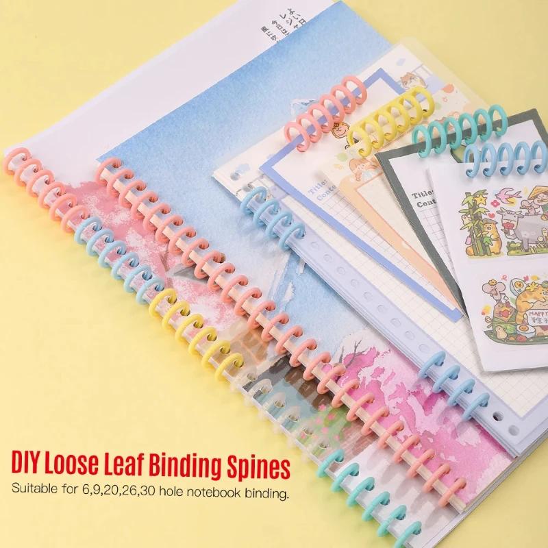 10pcs Plastic 30-Hole Loose Leaf Binders Ring Binding Spines Combs 85 Sheets Capacity for DIY Paper Notebook Album