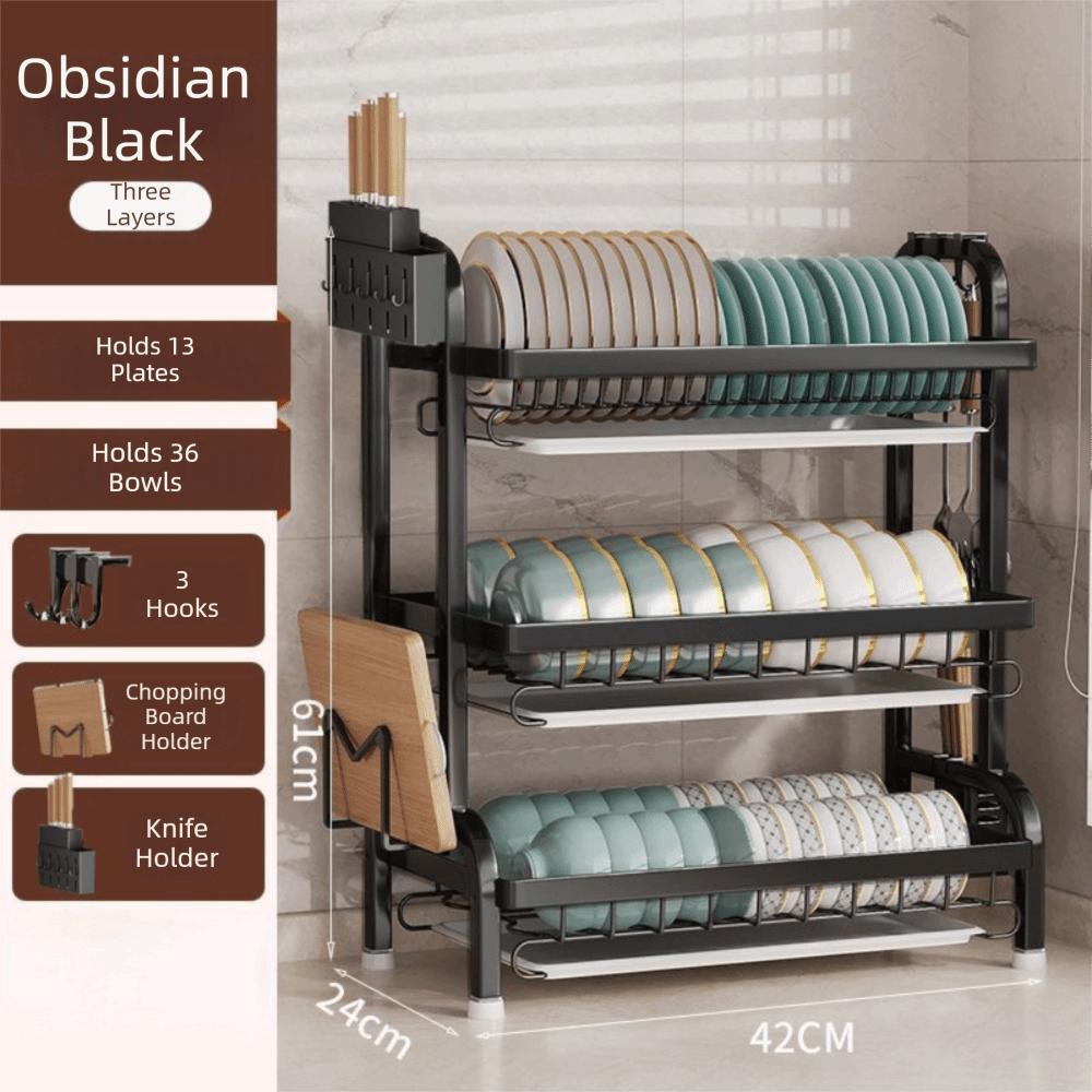 Stable Structure Multi-layer Dish Drying Rack Chopsticks Organizer  Cooking Area