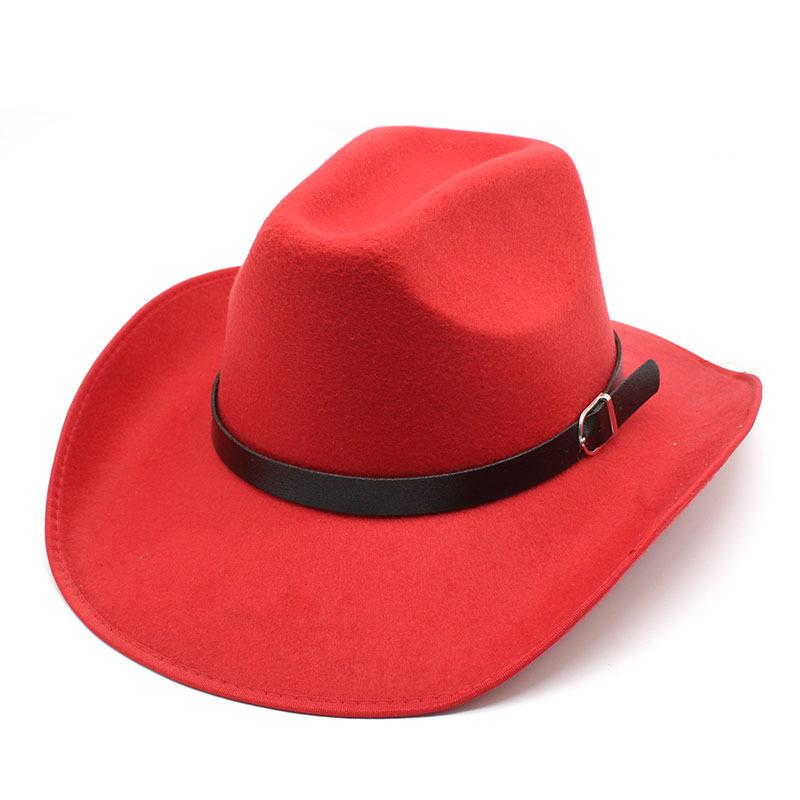 Hemming Woolen Top Hat Style Western Cowboy Hat Knight Hat Word Top Men'S And Women'S Hat