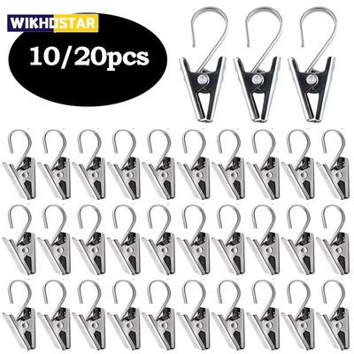 10/20/40 pièces Clips d'accroche pour rideaux en acier inoxydable avec crochet Clips d'accroche robustes et durables pour rideaux de fenêtre Accessoires de décoration pour rideaux de fenêtre de maison