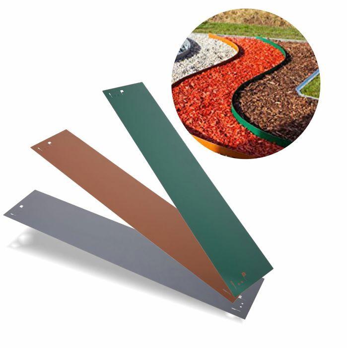 Bordure de Jardin en métal alu/zinc - ICH-ZAPFE.DE - 18,5 cm x 120 cm - Galvanisé - Métal