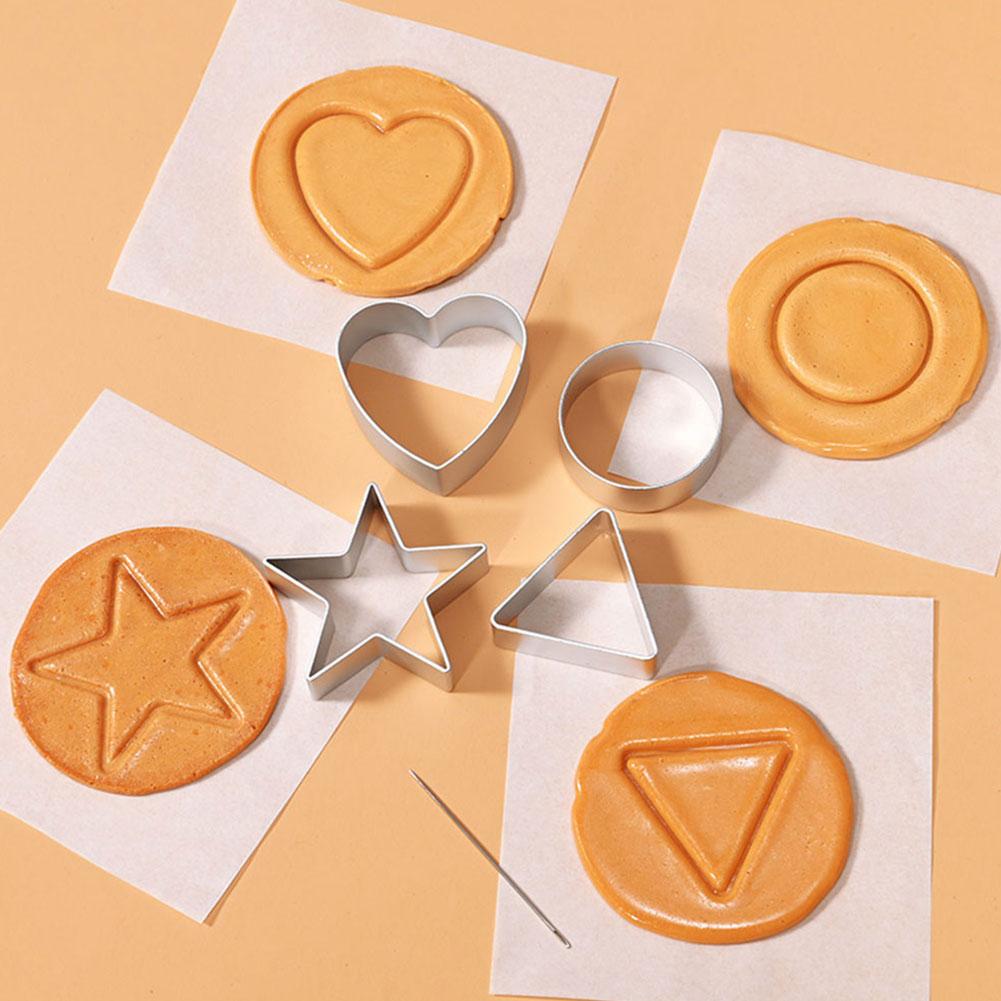 Korean Sugar Candy Making Tools Squid Sugar Player Kit Steel Cookie Cutters Sugar Cookie Umbrella Triangle Star Round
