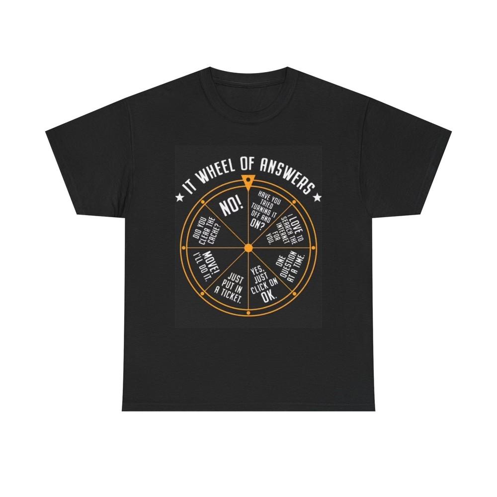 It Wheel Of Answers T Shirt Graphic Funny Comedy Jeopardy Unisex Heavy Cotton Unisex T-Shirt S