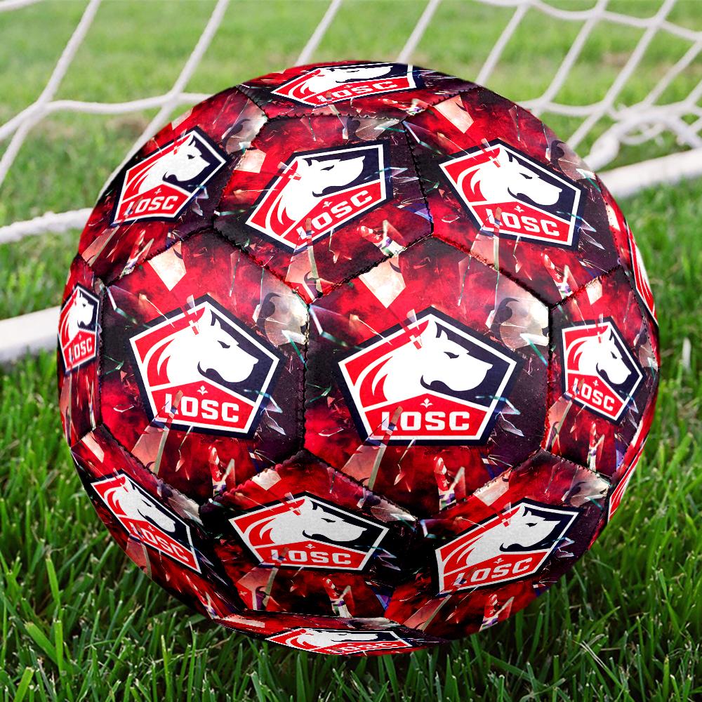 Olympique Football Crest Size 5 Soccer Balls, Anti-Slip, Protective Football, Outdoor Sport, a Unique Gift Suitable for Him/her, Birthdays