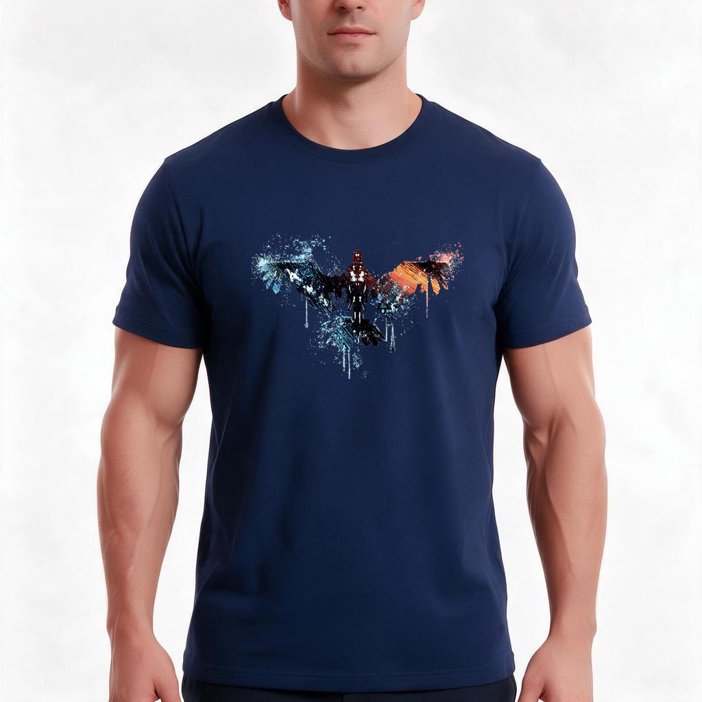 Horizon Zero Dawn Colorful Stormbird Drawing Tshirt Summer Casual Cotton Tee Oversized Streetwear Tops Vintage Graphic Print