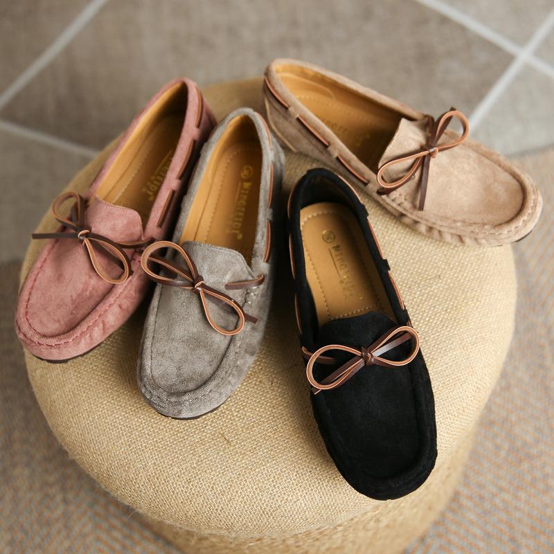 Fashion Soft Antiskid Soled Moccasins Women Casual Bowtie Flats Shoes Ladies Velour Loafers Cozy Slip On Walking Shoes Mocasines Mujer