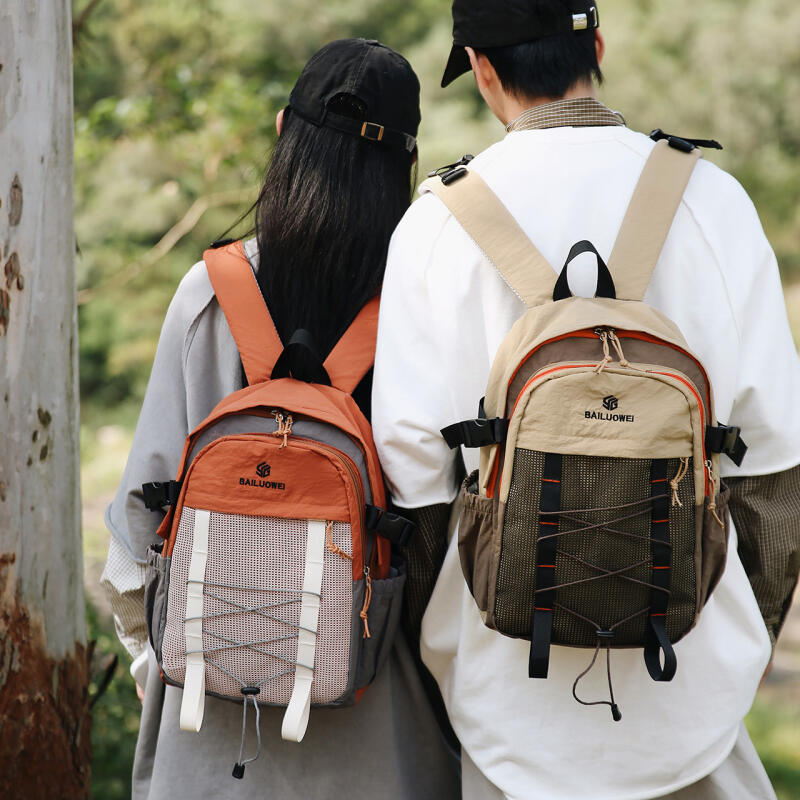 Sports Backpack Large Capacity Lightweight Color Block Backpack Unisex Student Schoolbag