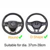 Car Universal Steering Wheel Cover Anti Slip Round/D Shape All Seasons Breathable 38mm Automobile Steering Wheel Cover Men Women