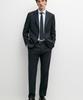 Massimo Dutti Striped Wool Blend Suit Blazer
