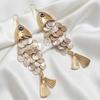 Retro vacation wind devil's eye shell fish earrings European and American exaggerated long fringed earrings