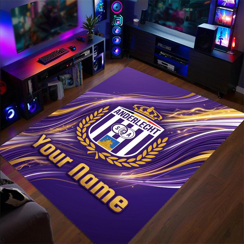 Crystal Velvet Rug Anderlecht FC Print Custom Name Text Floor Mat Home Decor