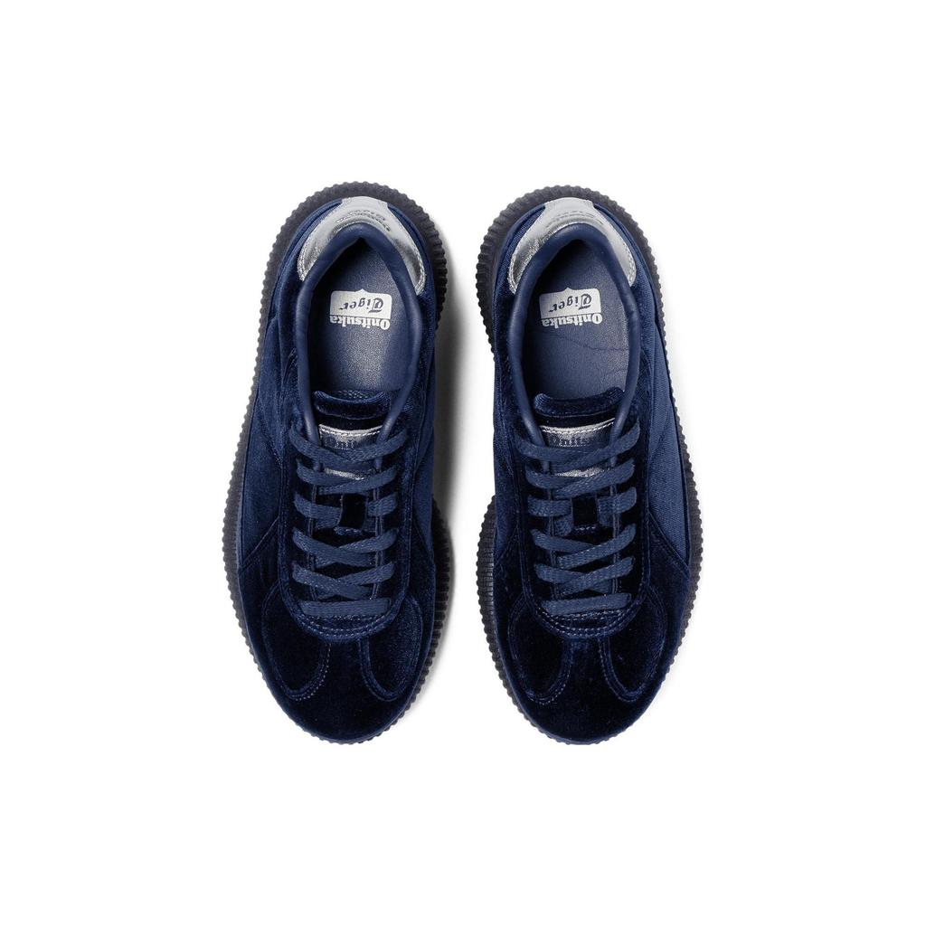 Onitsuka Tiger Delecity Comfortable Thick Sole Non-Slip Wear-Resistant Lightweight Low-Top Skate Shoes Unisex Skate Shoes Dark-Blue 1183C092-400