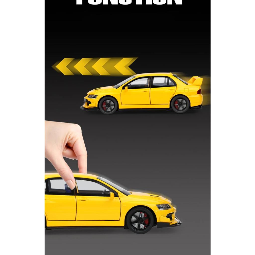1/32 Mitsubishis Lancer Evolution Alloy Sports Car Model Diecasts Metal Racing Vehicles Car Model Sound and Light Kids Toys Gift