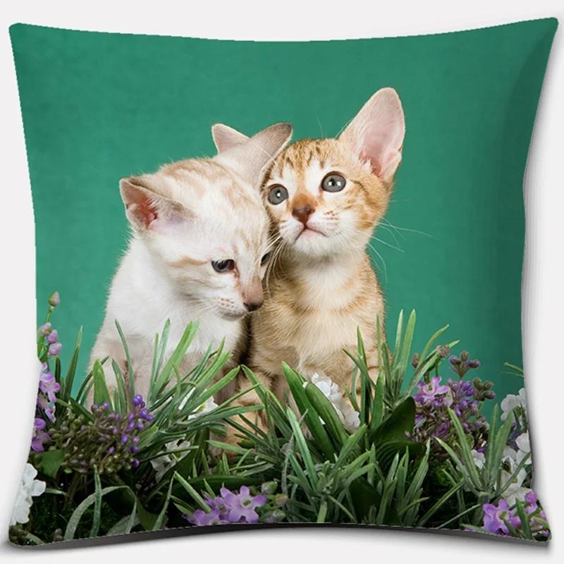 45x45cm Cute  Cat Series Decorative Pillowcase Living Room Sofa Office Seat Cushion Cover Home Decoration Hold