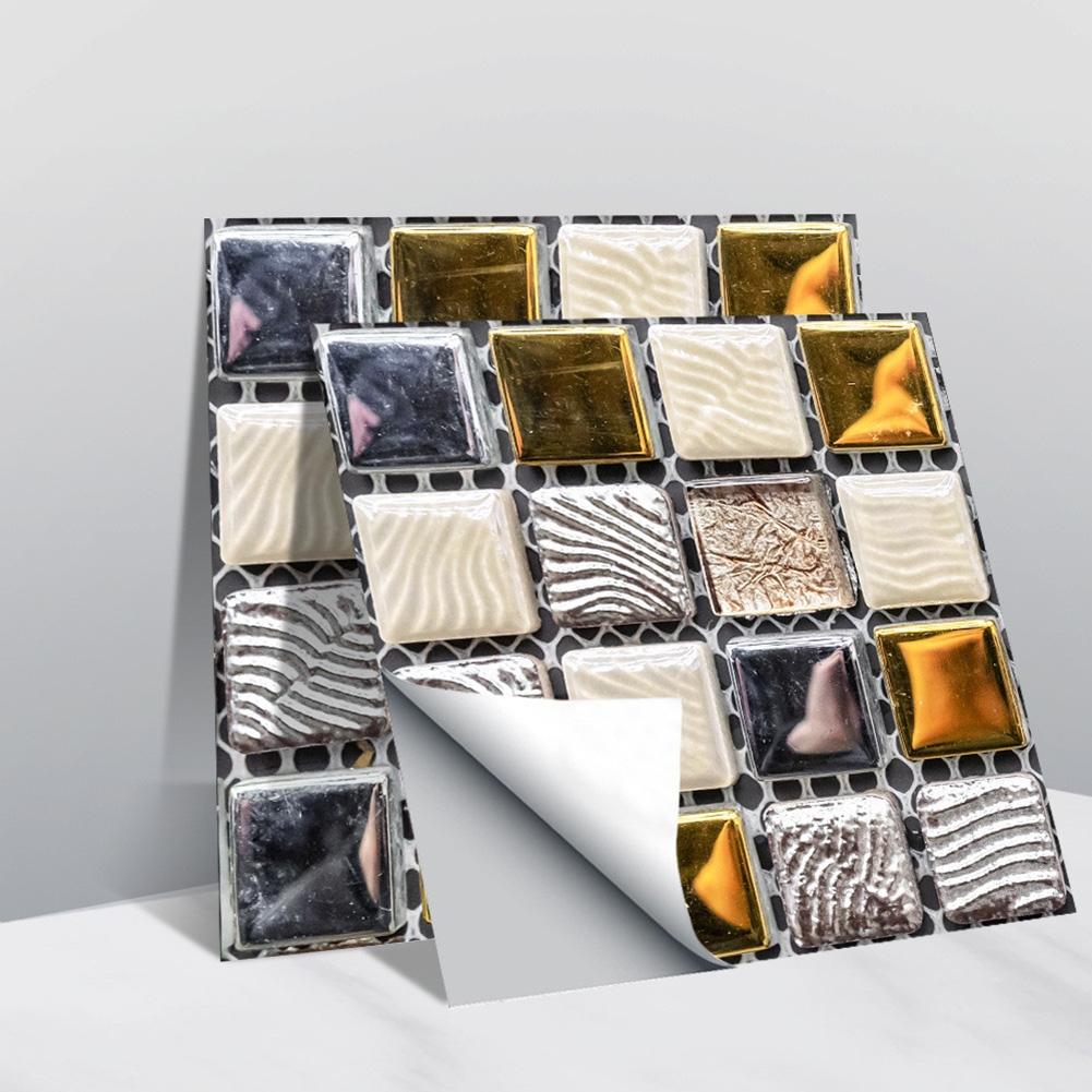 Easy To Clean Bathroom Mosaic Sticker Wall Tiles 10x10 Cm Value Pack of 10