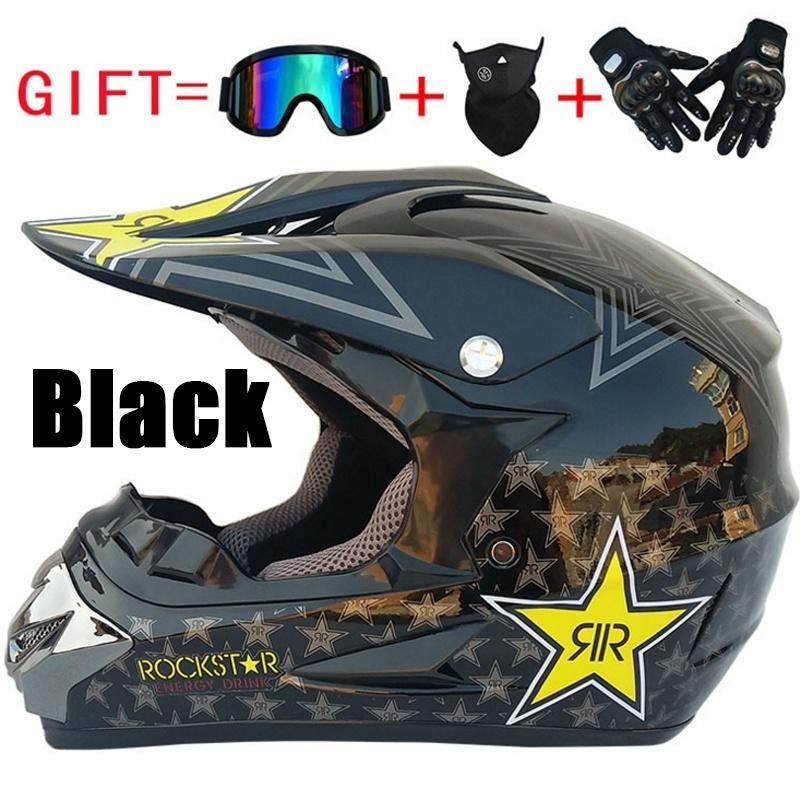 Off-road Mountain Full Face Men Motorcycle Helmet Racing Helmet  Free Gift Goggles Mask Glove