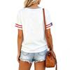 Women Casual V Neck Short Sleeve T Shirt Letter Print Relaxed Fit Lightweight Top for Daily Wear and Outdoor Activities