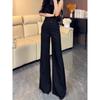 High-End Black Flared Suit Pants for Women, Summer 2026 New Style, Elegant High-Waisted, Slimming, Drapey, Floor-Length Bell-Bottom Pants