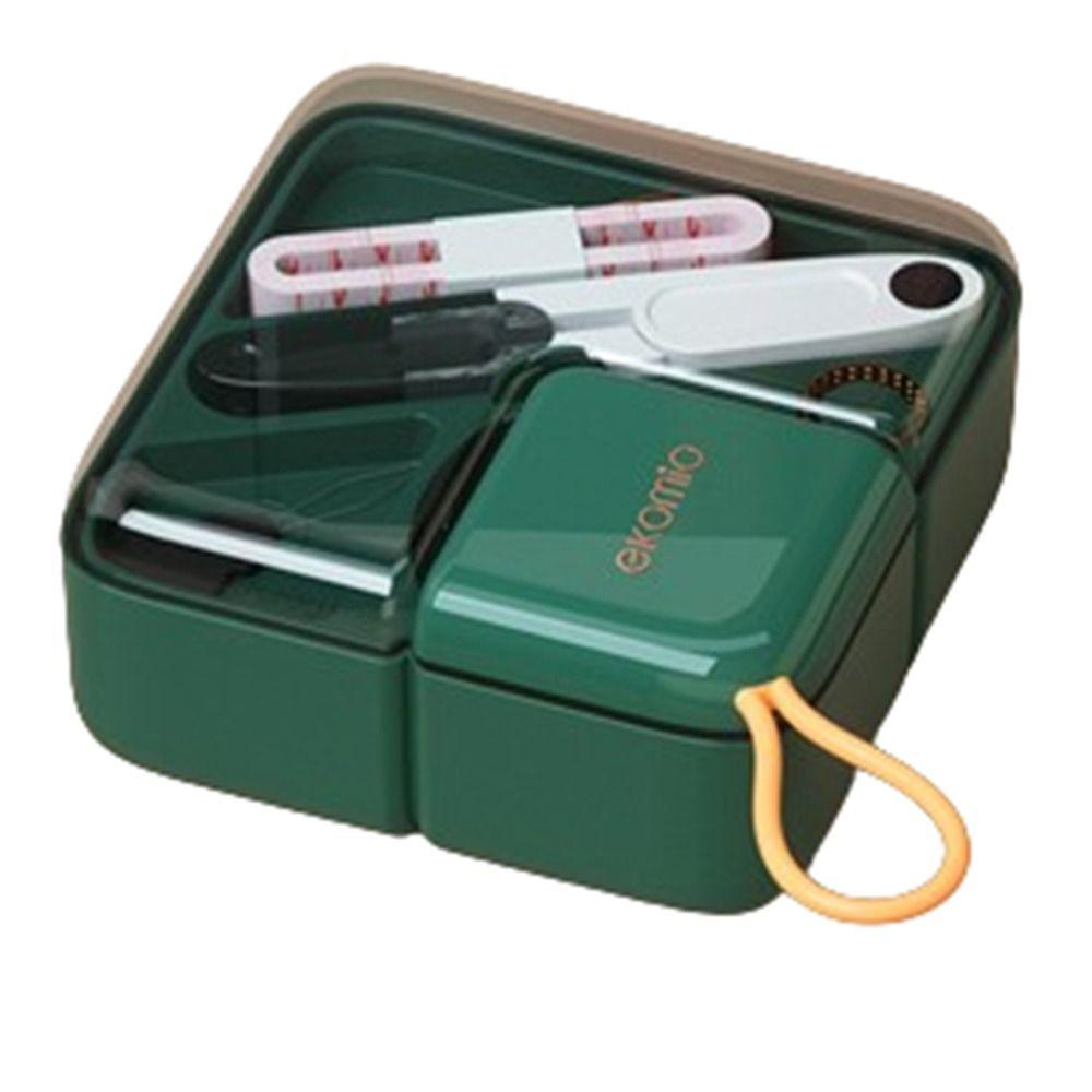 

Manual Embroidery Handwork Tool Set DIY Needlework Tools Threads Sewing Kits Box Sewing Box темно-зелений колір