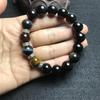 12mm Natural Obsidian & Yellow Tiger Eye Men's Beaded Bracelet