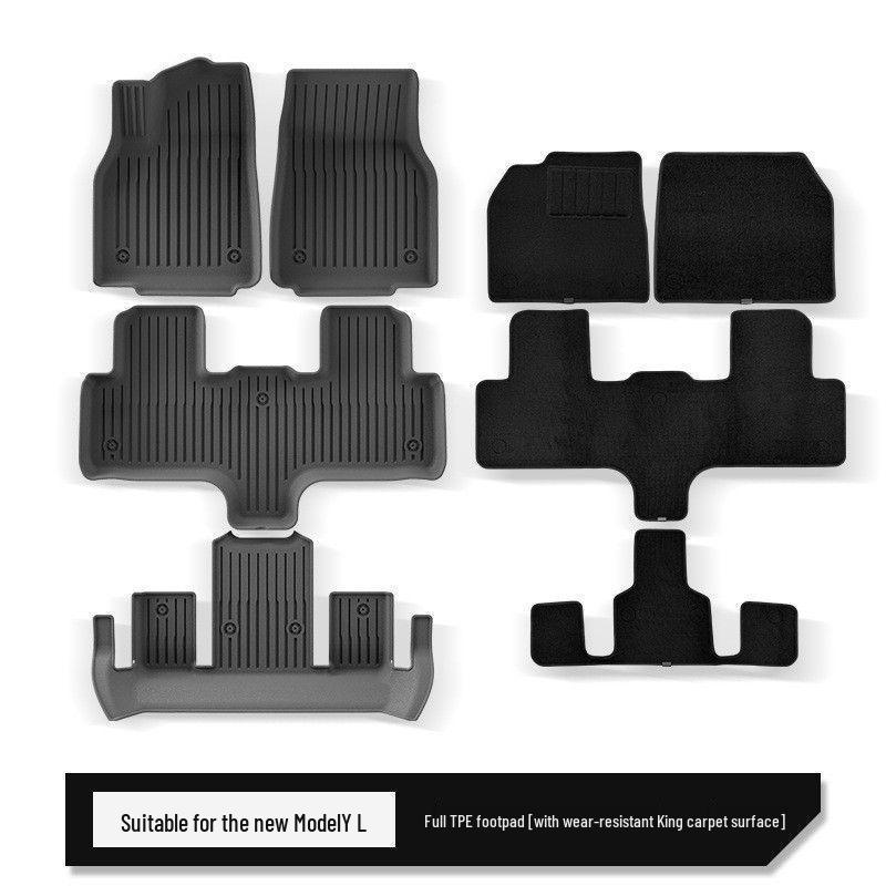 Tesla Model Y/6-Seater Full Coverage TPE Floor Mats for Interior Modification