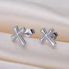 Teamer Cross Stud Earrings For Men Women Stainless Steel Gold Color Minimalist Jewelry Ear Accessories Birthday Gift 2026 New