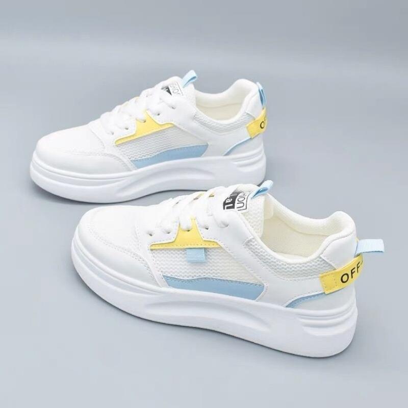 Platform White Shoes Women's Spring New Breathable Student Board Shoes Women's Street Shot Lace-up Sneakers