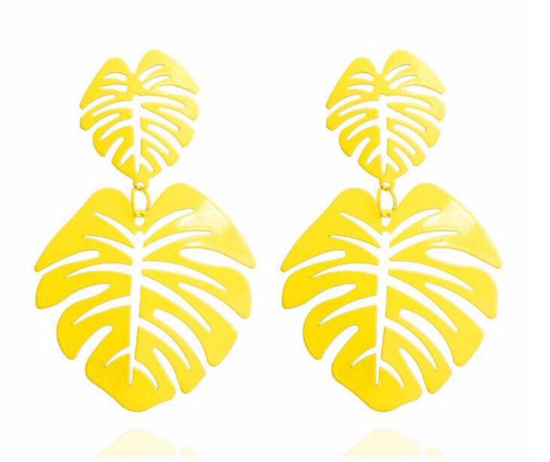 

Популярные женские преувеличенные серьги с металлическими листьями - Модный и ретро-дизайн жёлтый