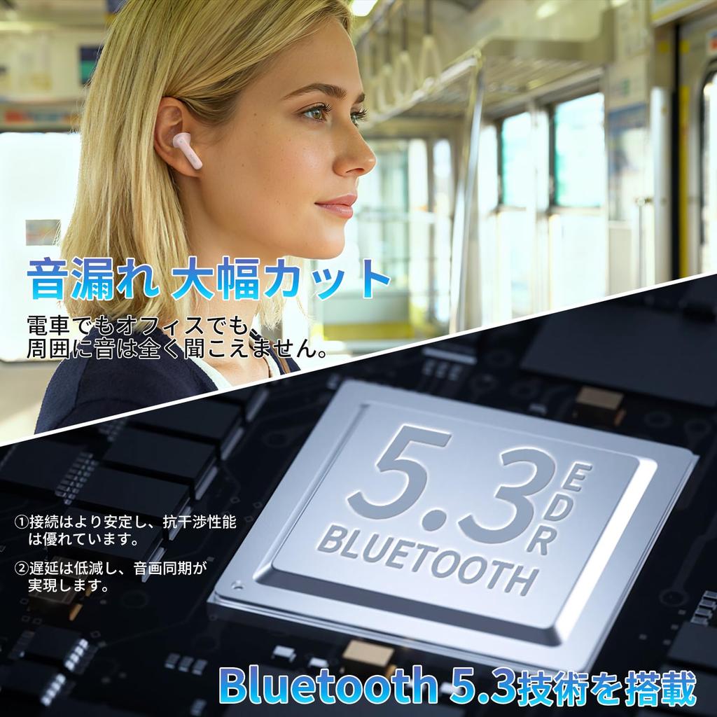 Bluetooth Earbuds with 3D Sound Field and Deep Noise Automatic Instant Wireless Touch LED Battery Level Fast IPX6 Suitable for All Compatible with and