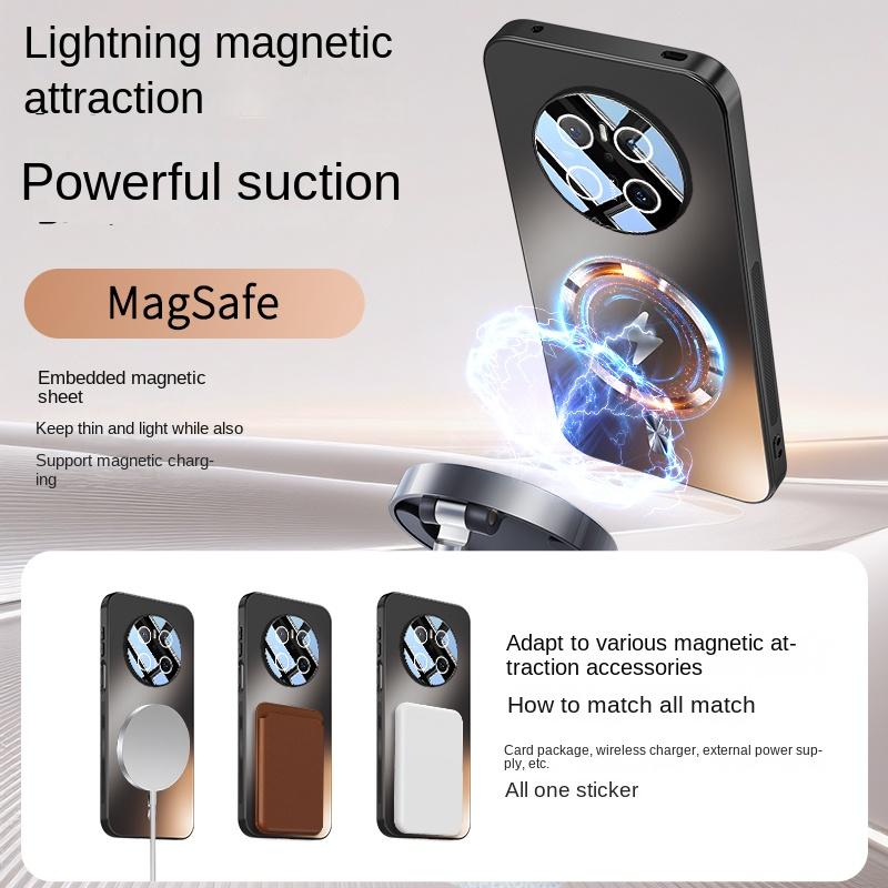 The TPU Material Lens Full Protection Case for Huawei Mate 70 70 Pro 70 ProPlus Features a Magnetic Shockproof Function.