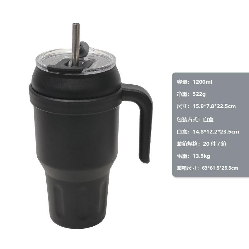 Popular 40Oz Large-Capacity Thermos Cup, Thermal Insulation And Cold Insulation Ice Cup, Ton Cup With Stainless Steel Straw