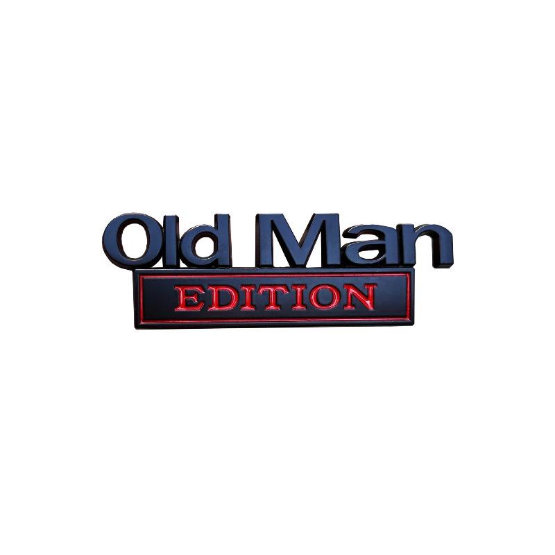 New Old Man Edition Metal Car Sticker Badges Old Man Logos Car Decals Motorcycle Decoration for Car Trunk Door Decoration Badges