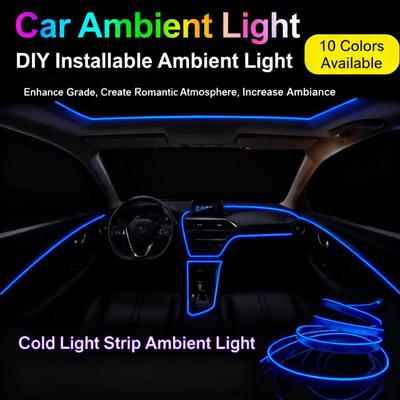 Cold Light Line, Car Atmosphere Light, Car Atmosphere Light, Luminous Line, Car Rhythm Light, General Purpose, Installation-free