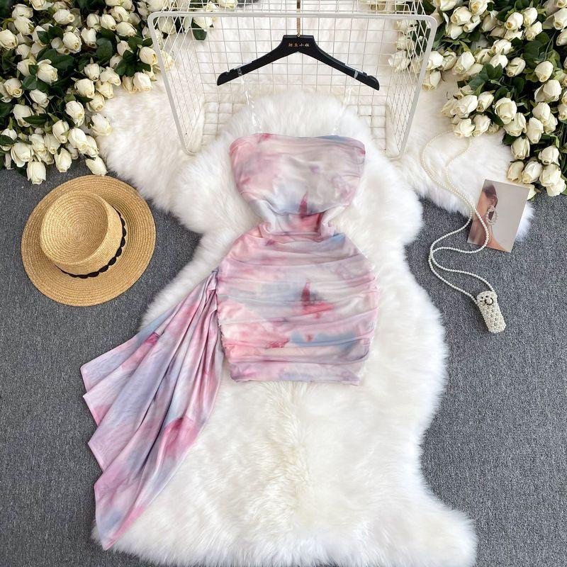 

Pure Desire Sexy Sleeveless Tube Top Dress Women s Fashion Ins Wear Sexy Ribbon Silm Scheming Hip Skirt Picture Color M