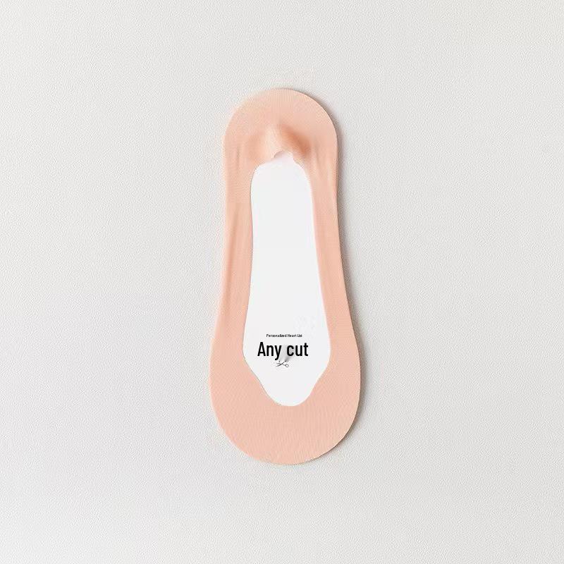 Women's Ice Silk Breathable Low Cut Crew Socks with Cotton Sole and Anti-Slip Silicone for Summer