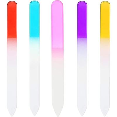 5Pcs Professional Gradient Glass Nail Files Strip Double-Sided Sanding Buffer Grinding Polishing Nailfile Manicure Tools