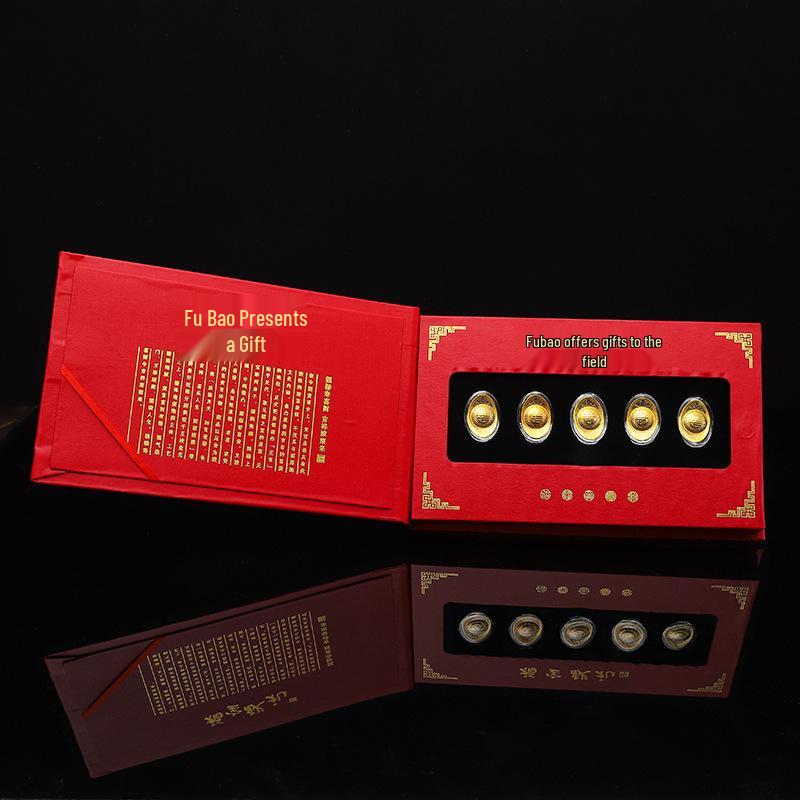 Auspicious Gold & Silver Ingots Gift Set for New Year & Business Success