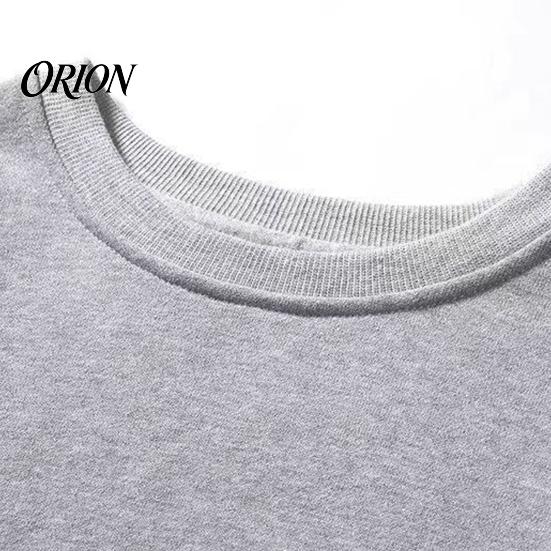 Loose Fit Athletic Wear Men Long Sleeve Sweatshirt, Pullover Shirt, Solid Soft Polyester Shirts Color Crew Neck Sweatshirt for Street Office