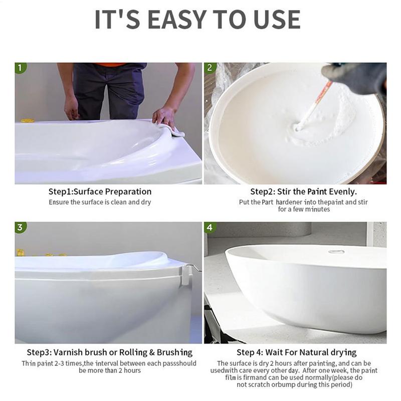 500g Badezimmerfliesen-Farbset, wasserbasiert, schnelltrocknend, Badezimmer-Renovierungsset, Badewannen-Abdeckset, wasserbasiert für Badewannen und Waschbecken