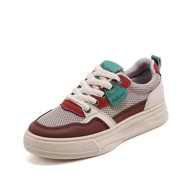 Zapatos nuevos transpirables para mujer, zapatillas deportivas y casuales versátiles de caña baja y suela gruesa