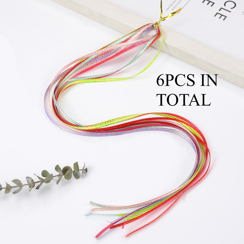 Rainbow Braiding Hair Ropes: Colorful Dreadlock Strings & Gold Ribbons, Hair Accessories for Women & Kids Styling.