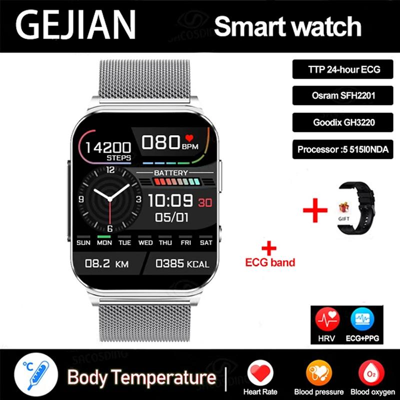 2025 Health Smart Watch NFC ECG Air Pump Blood Pressure Blood Oxygen ECG+PPG Bluetooth Call NFC SmartWatch For Men Women Airbag