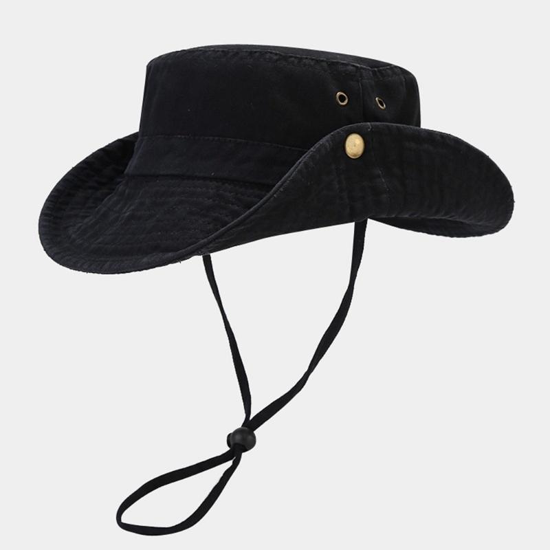 Breathable Cotton Bucket Hat For Outdoor Activity Foldable Sun Protective Unisex Design Fisherman Hat For Women Men