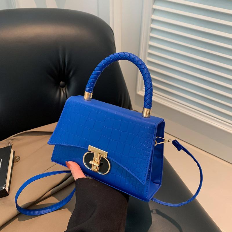 Locke Mode 2025 Winter Neu Kontrastfarben Schlicht Retro Messenger Schulter Tragbar Kleine Quadratische Damenhandtasche