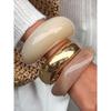 Bohemian European and American Designer Exaggerated Glossy Niche Retro Summer Vacation Resin Wide Bracelet Jewelry Set