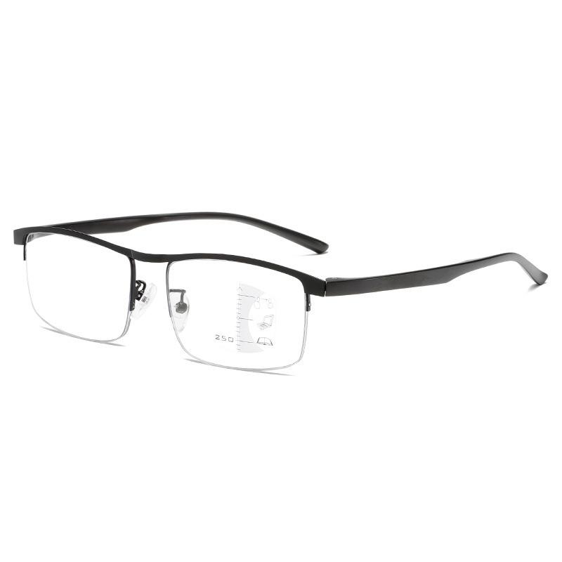 Progressive Multifocus Computer Reading Glasses  Retro Metal Prescription Blue Light Blocking for Men and Women Eyeglasses