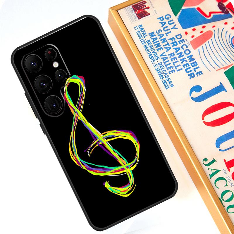 Music Note Musical Treble Clef Case For Samsung Galaxy S24 S23 Ultra S22 Note 20 Note 10 Plus S8 S9 S10 S21 S20 FE Cover