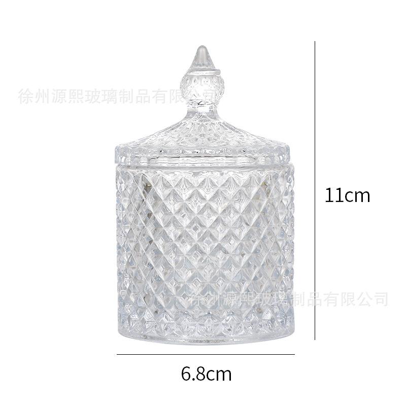 Transparent Glass Jar Yurt Food Roman Jar with Lid Handmade DIY Candle Holder Candy Storage Jars Home Decor Bottles Jars Boxes