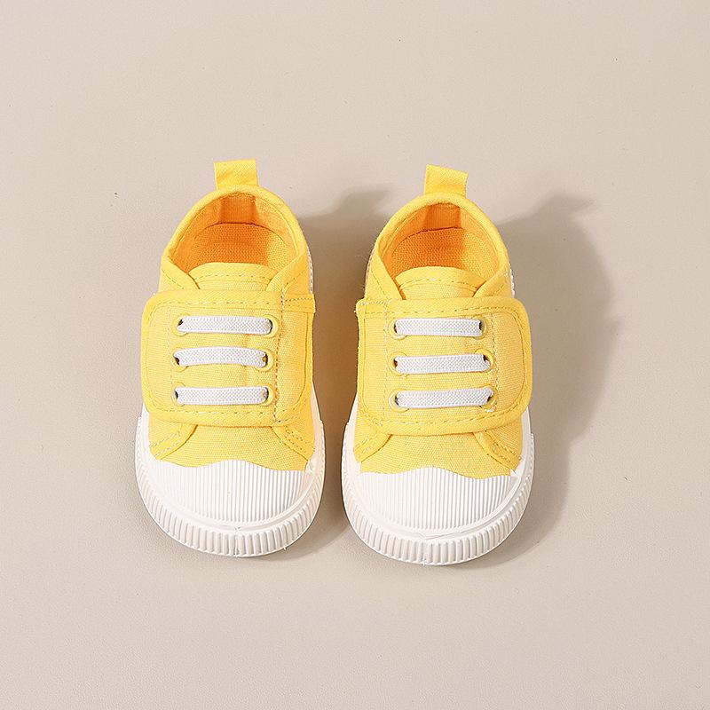 Children's canvas shoes, baby spring-autumn breathable shoes, fashionable non-slip velcro boys' canvas shoes, girls' cloth shoes, soft sole